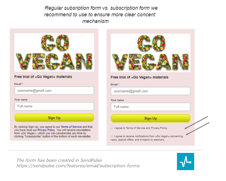 Subscription form