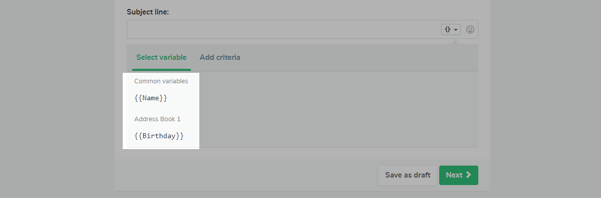 mailing list variables mailing list variables