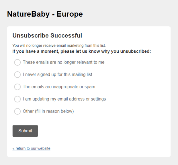 unsubscribe survey unsubscribe survey