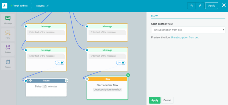 chatbot flow block chatbot flow block