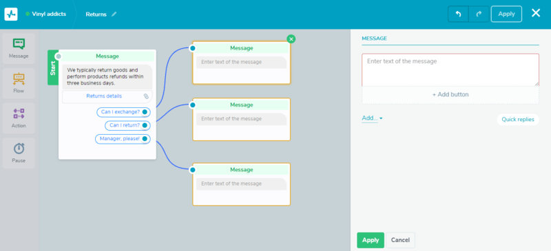 chatbot message blocks chatbot message blocks