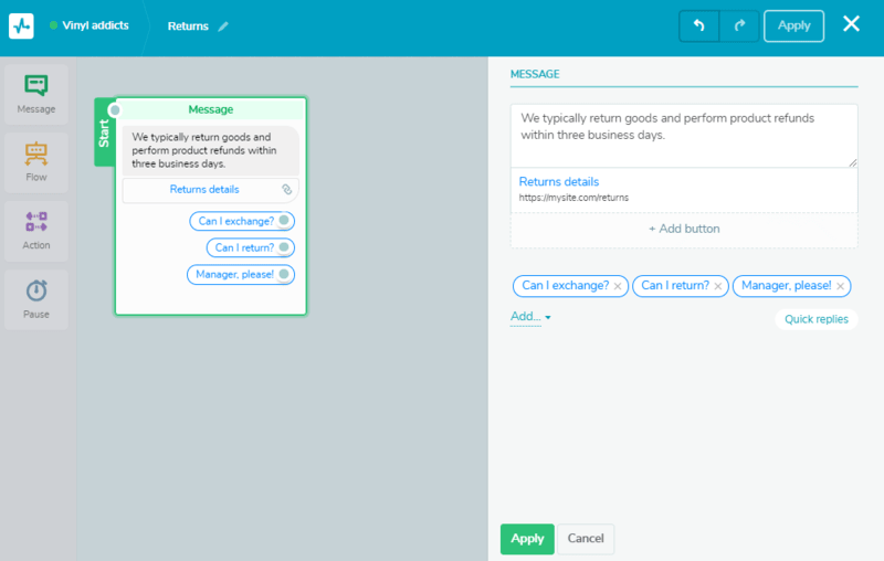 chatbot quick reply chatbot quick reply