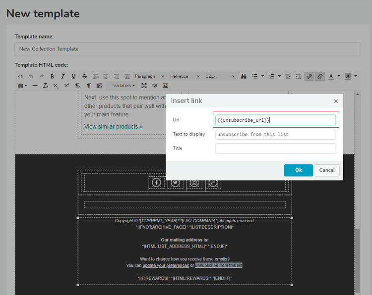 unsubscription link code unsubscription link code