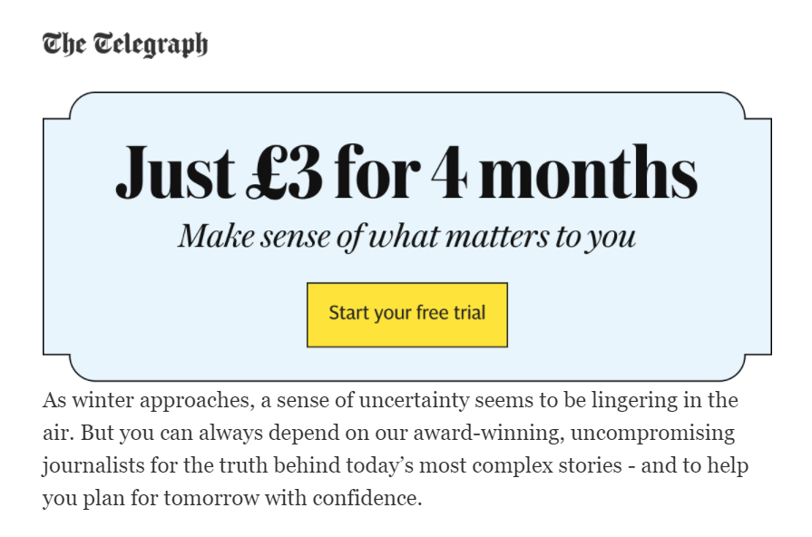 telegraph_upselling example telegraph_upselling example