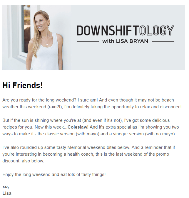 Downshiftology email Downshiftology email