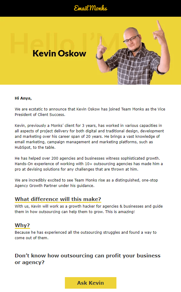 b2b email example about new team member b2b email example about new team member