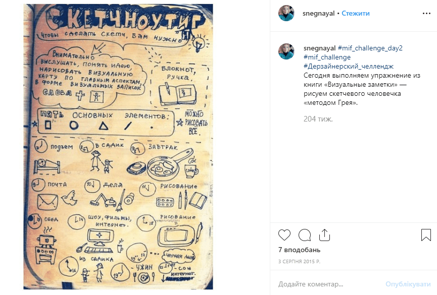 Скетч участника челленджа, выложенный в Instagram Скетч участника челленджа, выложенный в Instagram