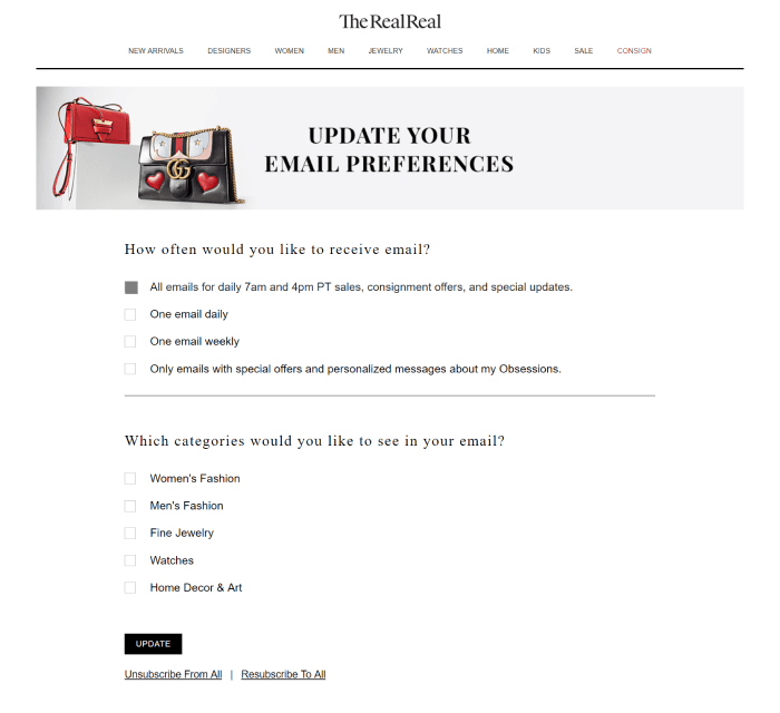 preference center example preference center example