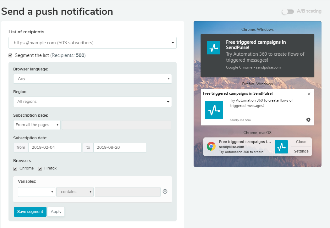 web push segmentation web push segmentation