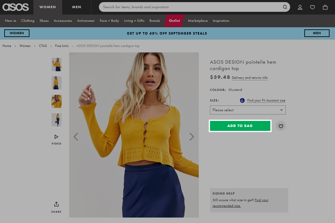 asos website cta asos website cta