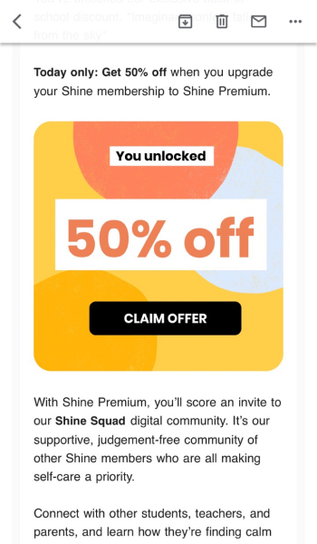 shine email call to action example shine email call to action example