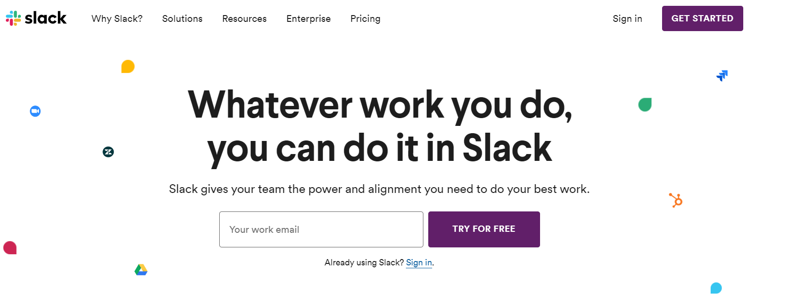 slack website call to action on desktop slack website call to action on desktop