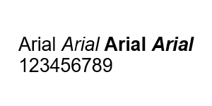 Начертание шрифта Arial Начертание шрифта Arial