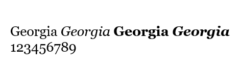 Начертание шрифта Georgia Начертание шрифта Georgia