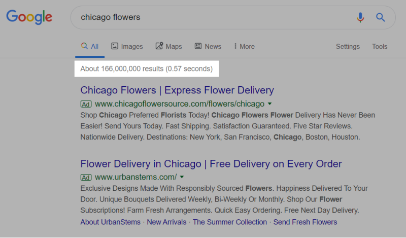 number of search results number of search results