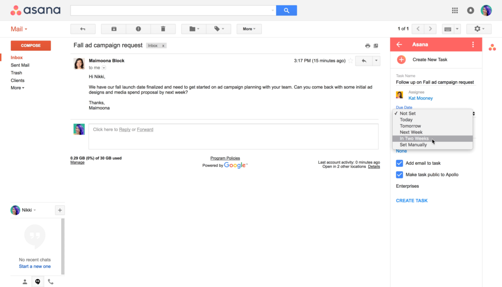 Asana расширение для Gmail Asana расширение для Gmail