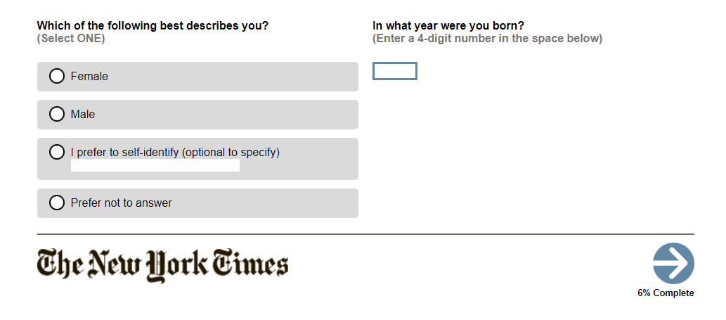 nyt survey to collect customer data nyt survey to collect customer data