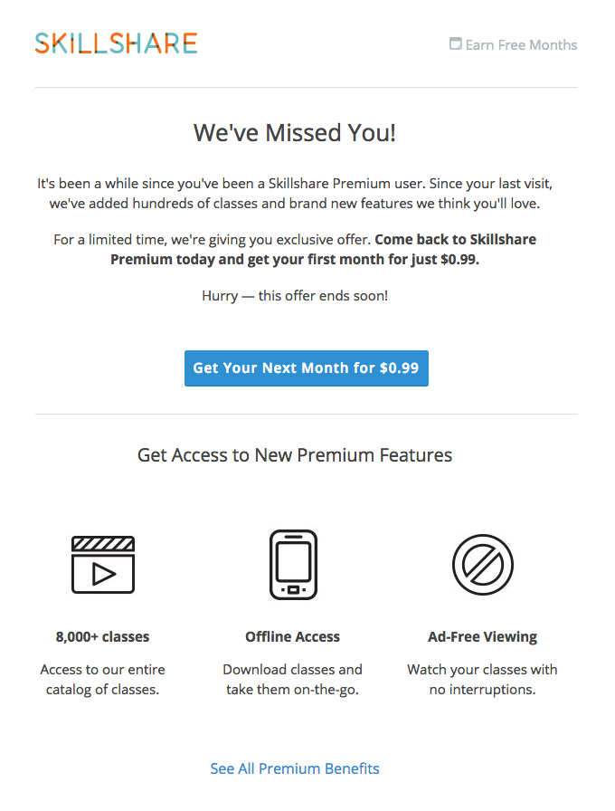 re-engagement email by skillshare re-engagement email by skillshare