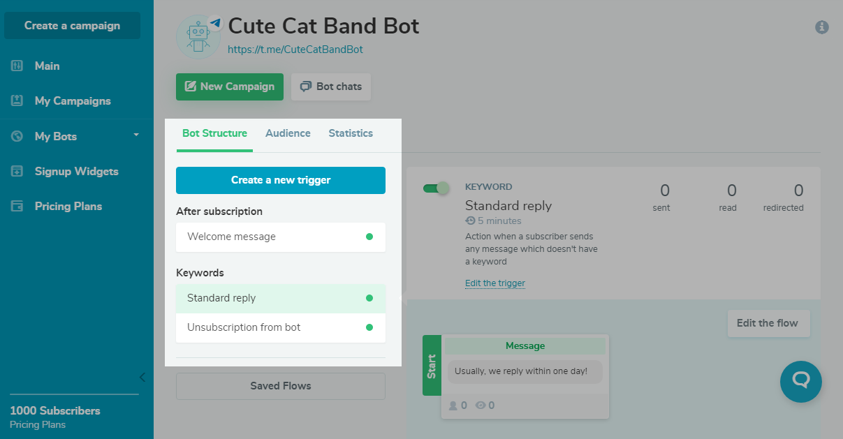chatbot predefined triggers chatbot predefined triggers