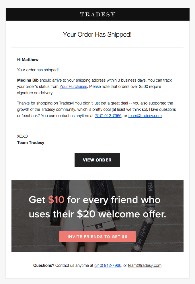 shipping confirmation email shipping confirmation email