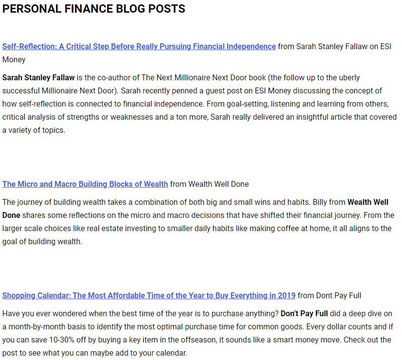 example of a weekly roundup example of a weekly roundup