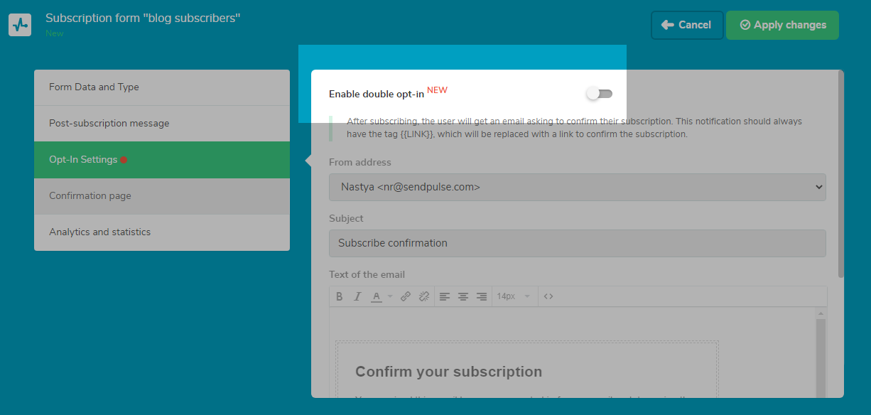 default opt-in settings default opt-in settings