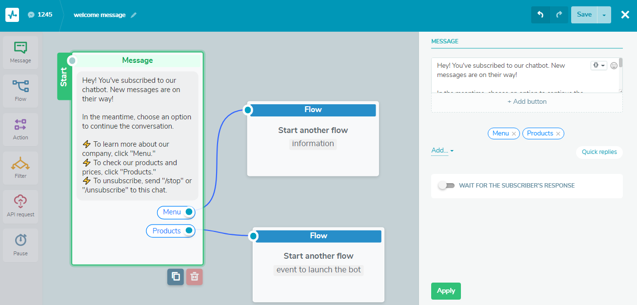 quick replies in chatbot message quick replies in chatbot message