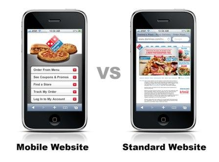 mobile vs standard website mobile vs standard website