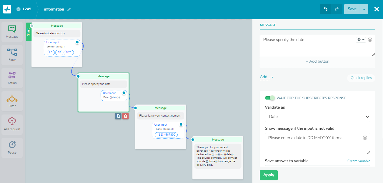 User input element User input element