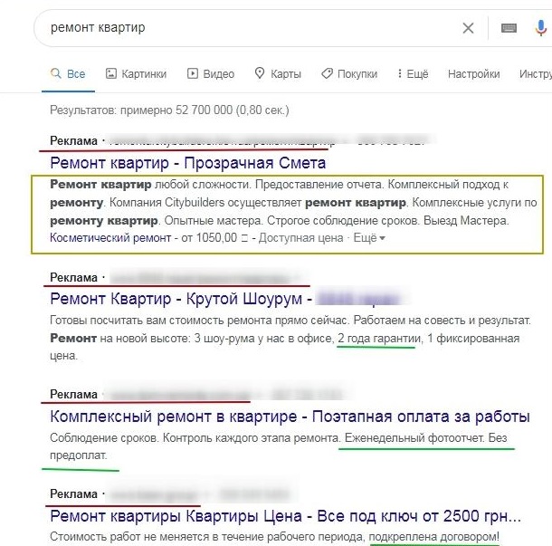 Поисковая выдача в Google Поисковая выдача в Google