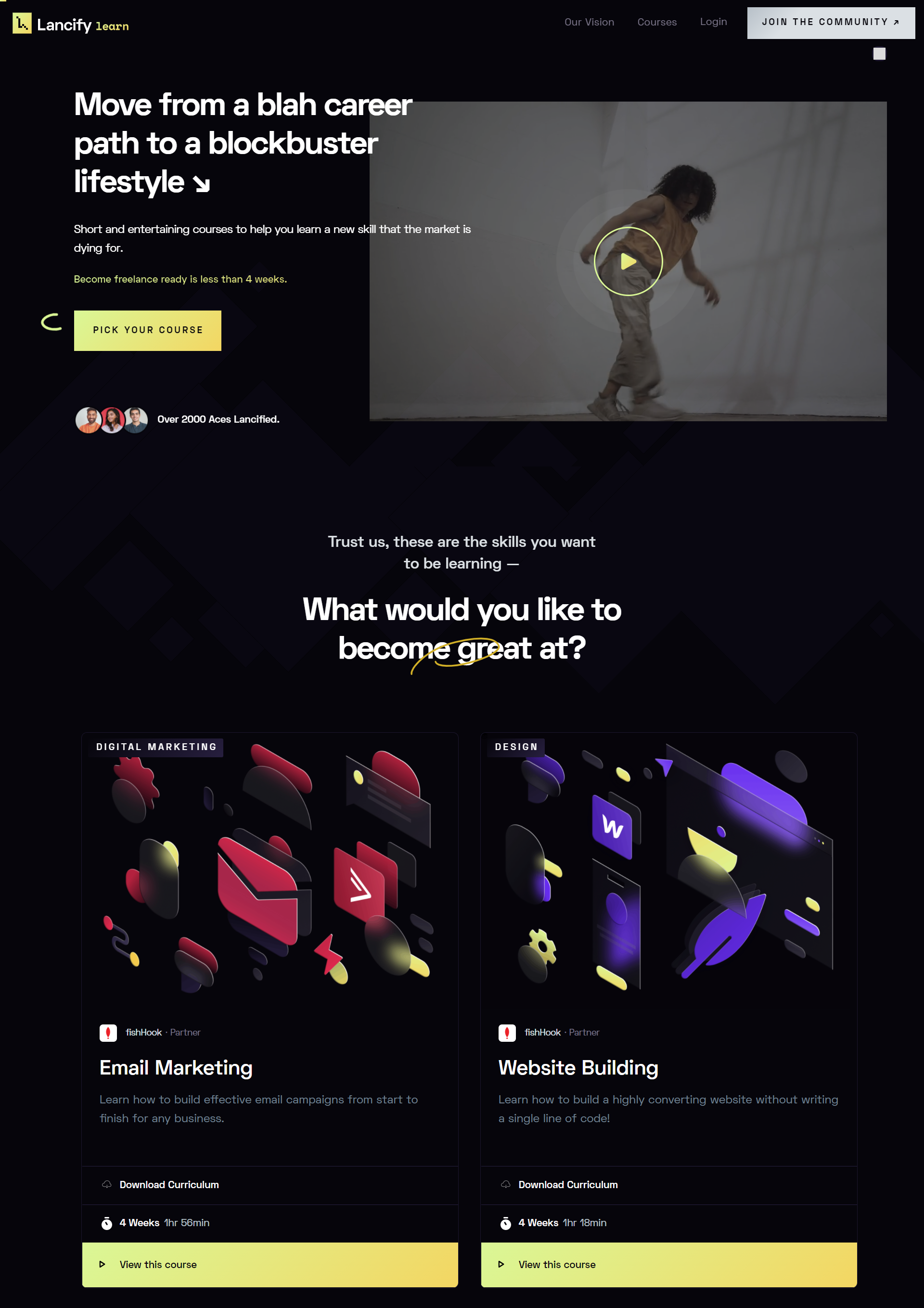 example of landing page dark theme example of landing page dark theme