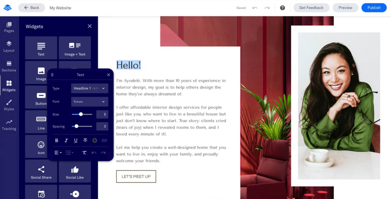 Leadpages interface Leadpages interface