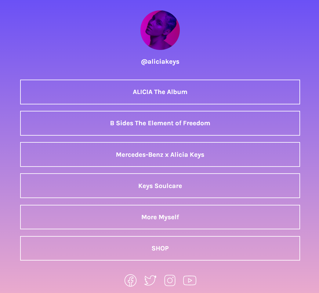 bio link page example bio link page example