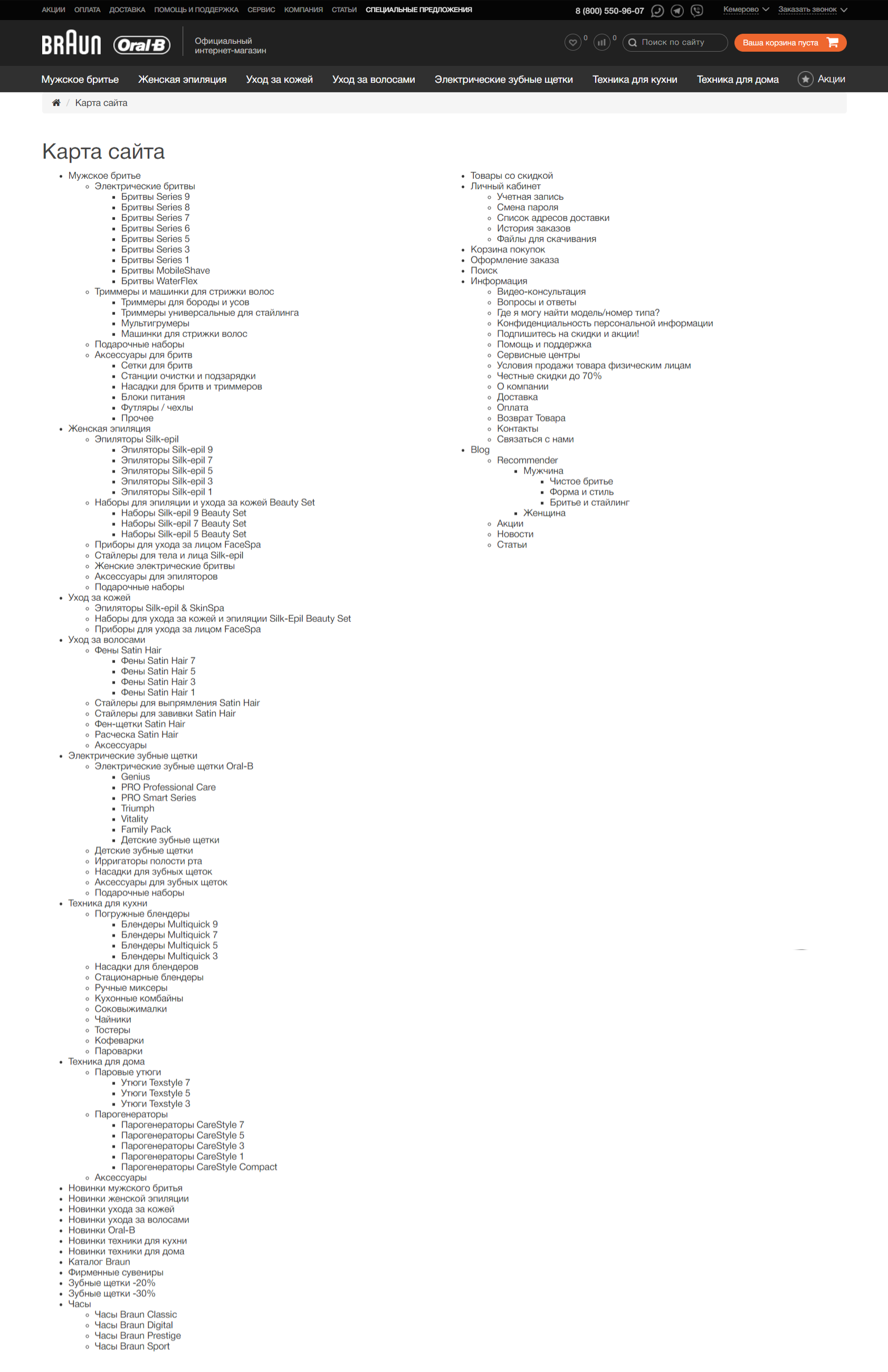 Пример HTML sitemap Пример HTML sitemap