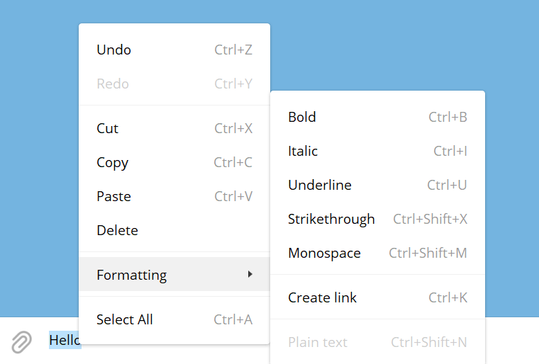 telegram text formatting on pc telegram text formatting on pc