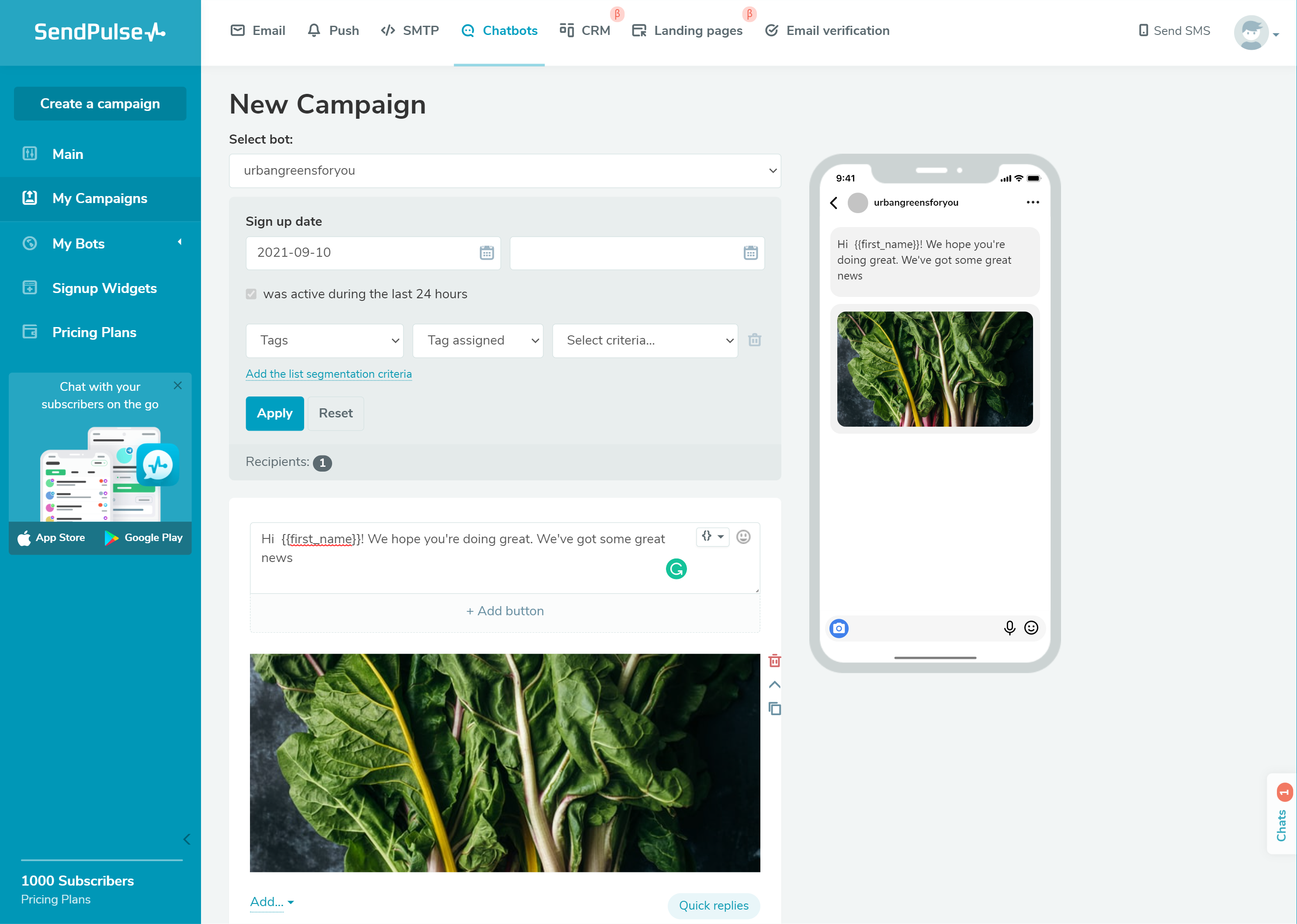 Use segmentation criteria to send the most relevant messages to your audience Use segmentation criteria to send the most relevant messages to your audience