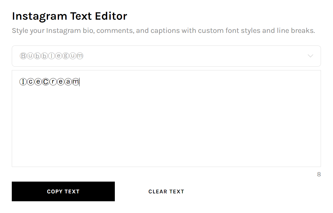 creative fonts for instagram bio creative fonts for instagram bio