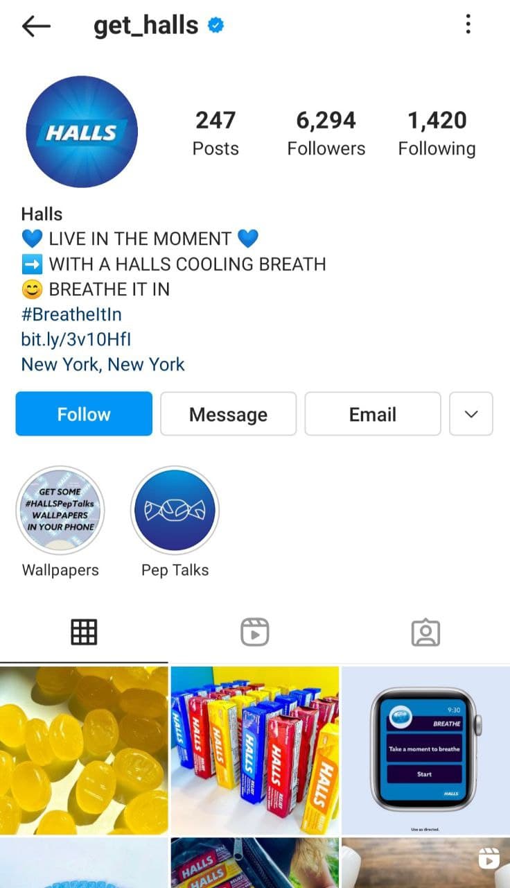 Instagram bio example Instagram bio example