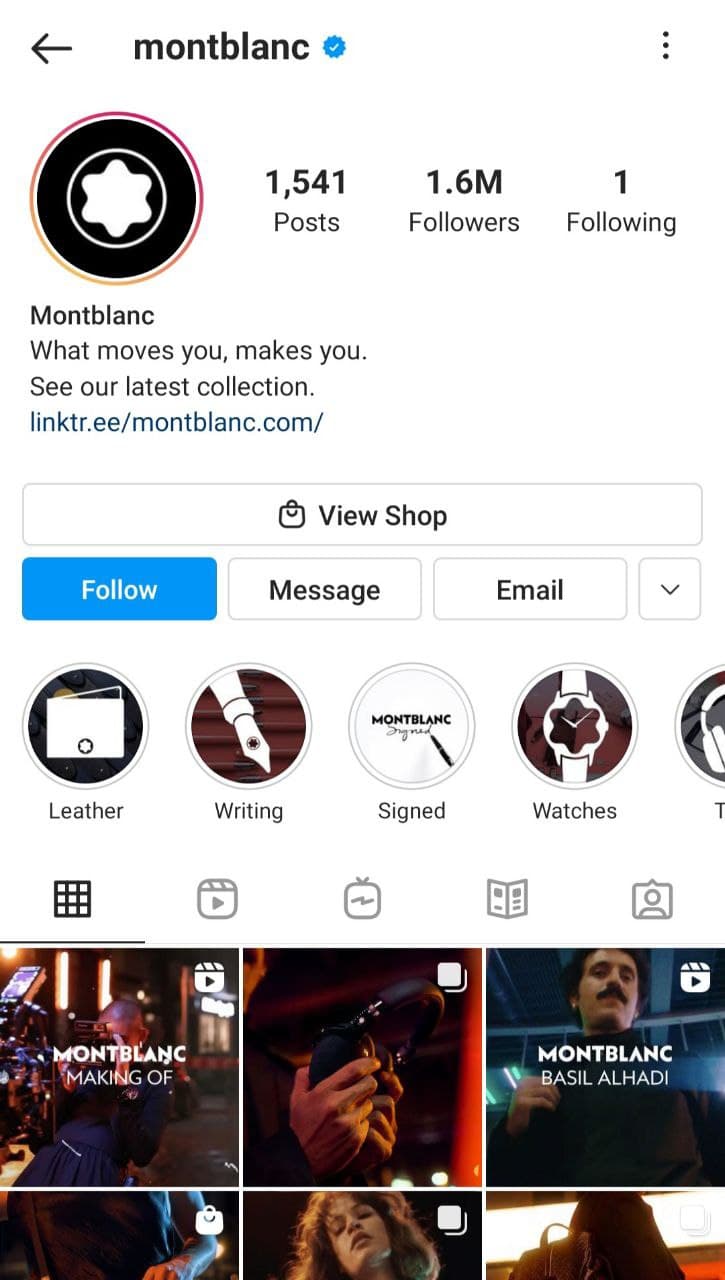 Instagram bio example Instagram bio example