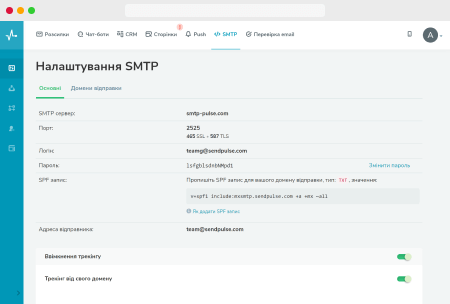panel smtp